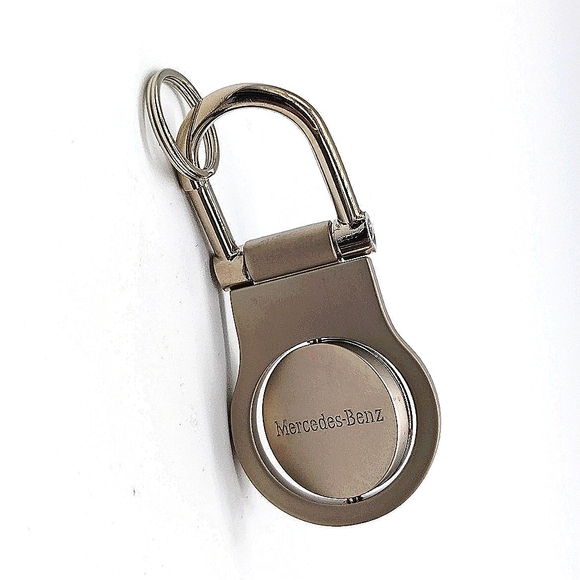 Genuine Mercedes Benz Silver Nickel Keychain Fob OEM Spinning Logo - Picture 3 of 6